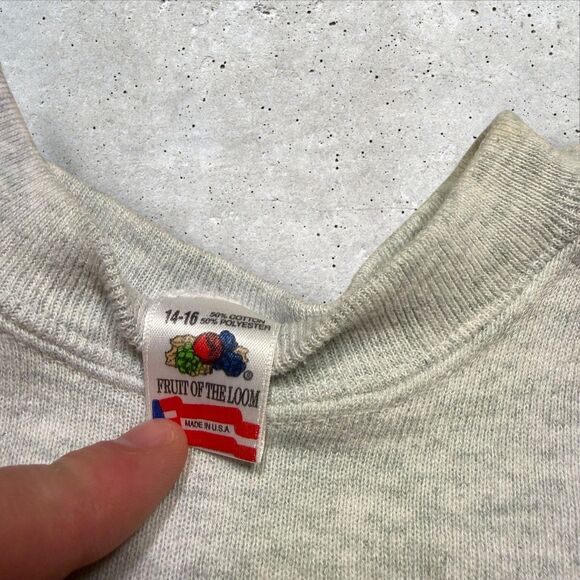 Vintage Kids My Daddy Is a Firefighter Sweatshirt Fruit of the Loom USA 14-16 - Picture 9 of 11